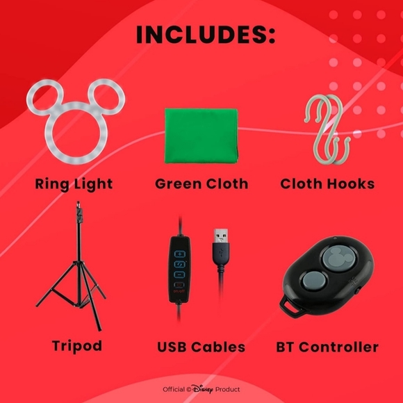 Disney Mickey Mouse Ring Light Studio Kit New - Picture 6 of 10